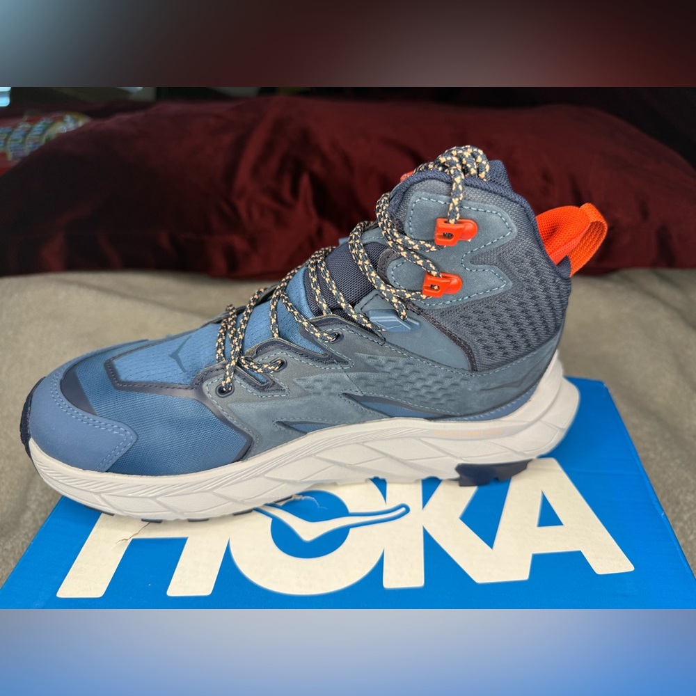 Hoka women’s Vibrant Blue and Orange Boots - Picture 2 of 9